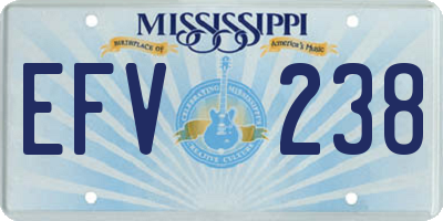 MS license plate EFV238