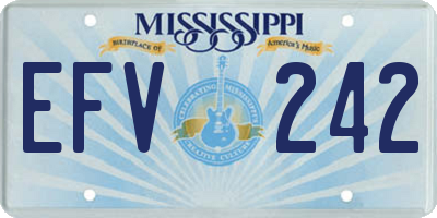 MS license plate EFV242