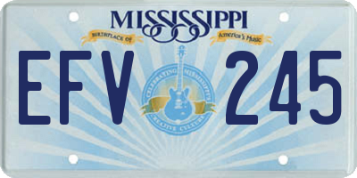 MS license plate EFV245