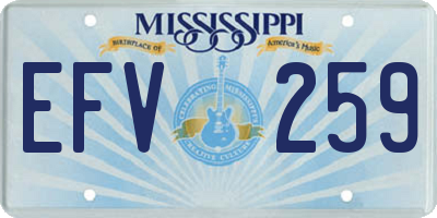 MS license plate EFV259