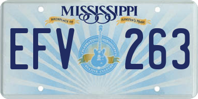 MS license plate EFV263