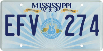 MS license plate EFV274