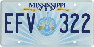 MS license plate EFV322