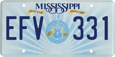 MS license plate EFV331