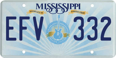 MS license plate EFV332