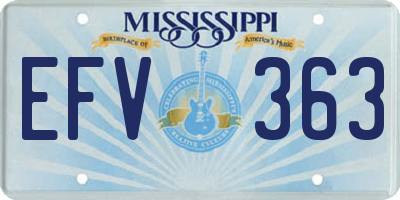 MS license plate EFV363