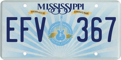 MS license plate EFV367