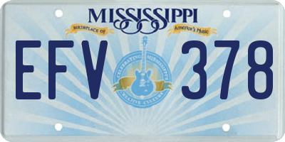 MS license plate EFV378