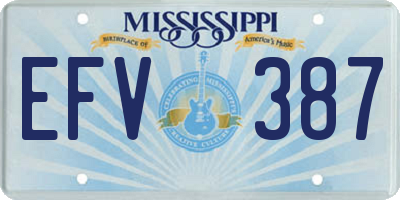 MS license plate EFV387