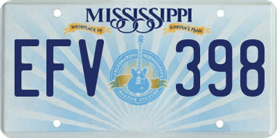 MS license plate EFV398