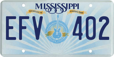 MS license plate EFV402