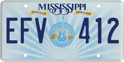 MS license plate EFV412