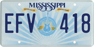 MS license plate EFV418