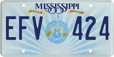 MS license plate EFV424