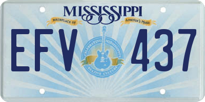 MS license plate EFV437