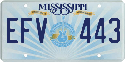MS license plate EFV443