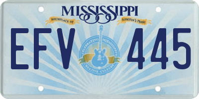 MS license plate EFV445