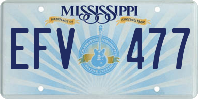MS license plate EFV477