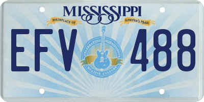 MS license plate EFV488