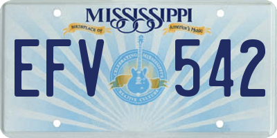MS license plate EFV542