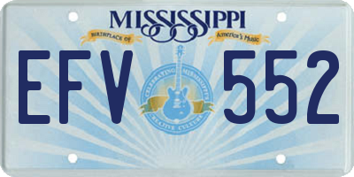 MS license plate EFV552