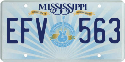 MS license plate EFV563