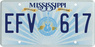 MS license plate EFV617