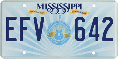 MS license plate EFV642