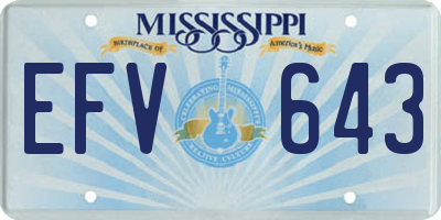 MS license plate EFV643