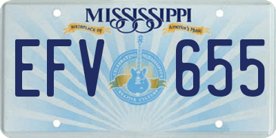 MS license plate EFV655