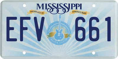 MS license plate EFV661