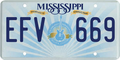 MS license plate EFV669