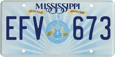 MS license plate EFV673