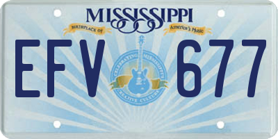 MS license plate EFV677