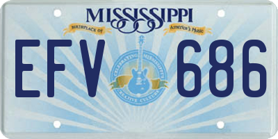 MS license plate EFV686