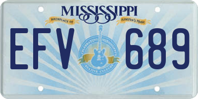 MS license plate EFV689