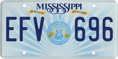 MS license plate EFV696