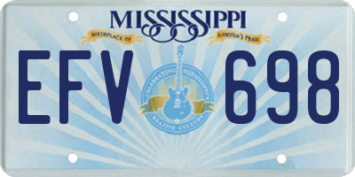 MS license plate EFV698