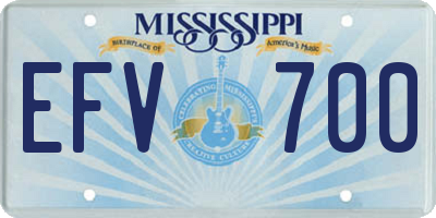 MS license plate EFV700