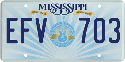 MS license plate EFV703