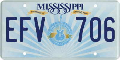 MS license plate EFV706