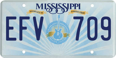 MS license plate EFV709