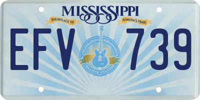 MS license plate EFV739