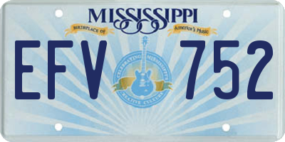 MS license plate EFV752