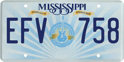 MS license plate EFV758