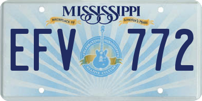MS license plate EFV772