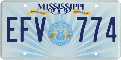 MS license plate EFV774