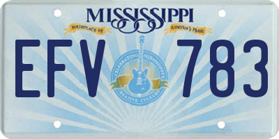 MS license plate EFV783