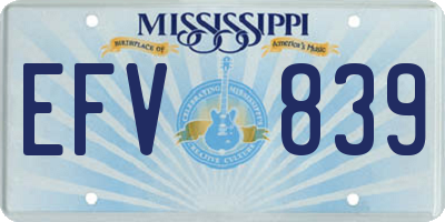 MS license plate EFV839