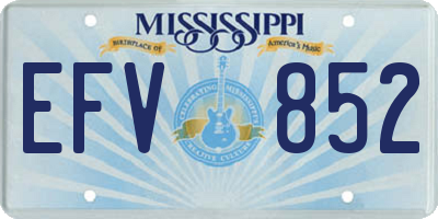 MS license plate EFV852